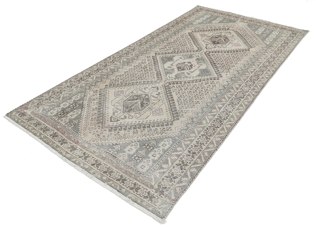 Persian Hamadan Vintage Rug 4' 10" x 9' 9" Hand-Knotted | No. AT84546