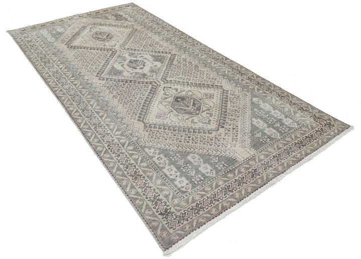 Persian Hamadan Vintage Rug 4' 10" x 9' 9" Hand-Knotted | No. AT84546