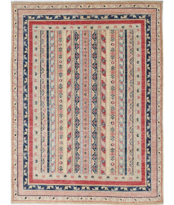 Afghan Shaal Rug 4' 10" x 6' 7" Hand-Knotted | No. AT84556