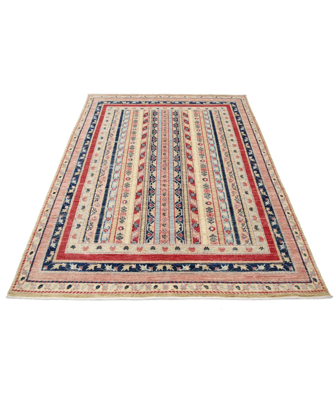 Afghan Shaal Rug 4' 10" x 6' 7" Hand-Knotted | No. AT84556