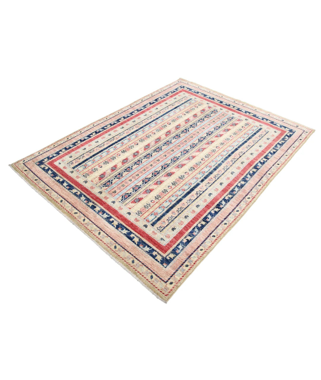 Afghan Shaal Rug 4' 10" x 6' 7" Hand-Knotted | No. AT84556