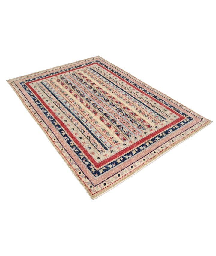 Afghan Shaal Rug 4' 10" x 6' 7" Hand-Knotted | No. AT84556
