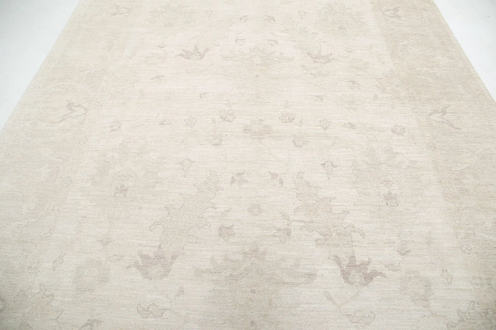 Ivory Afghan Oushak Rug 8' 8" x 11' 8" Hand-Knotted | No. AT84641