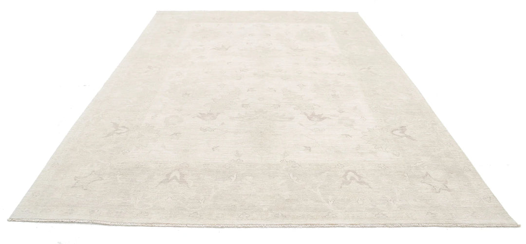 Ivory Afghan Oushak Rug 8' 8" x 11' 8" Hand-Knotted | No. AT84641