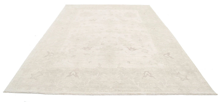 Ivory Afghan Oushak Rug 8' 8" x 11' 8" Hand-Knotted | No. AT84641