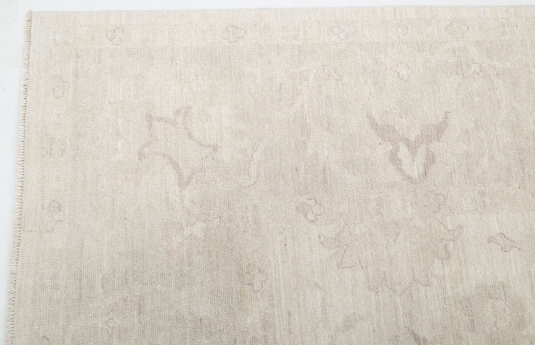 Ivory Afghan Oushak Rug 8' 8" x 11' 8" Hand-Knotted | No. AT84641