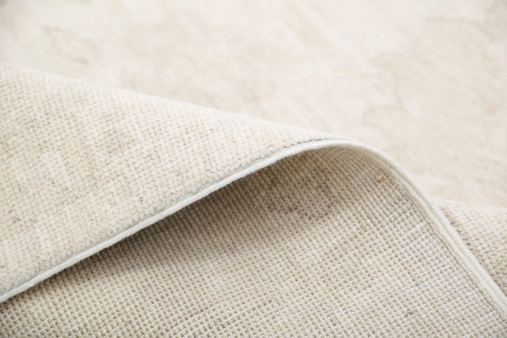 Ivory Afghan Oushak Rug 8' 8" x 11' 8" Hand-Knotted | No. AT84641
