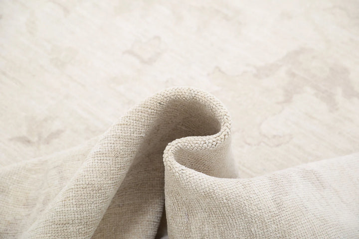 Ivory Afghan Oushak Rug 8' 8" x 11' 8" Hand-Knotted | No. AT84641