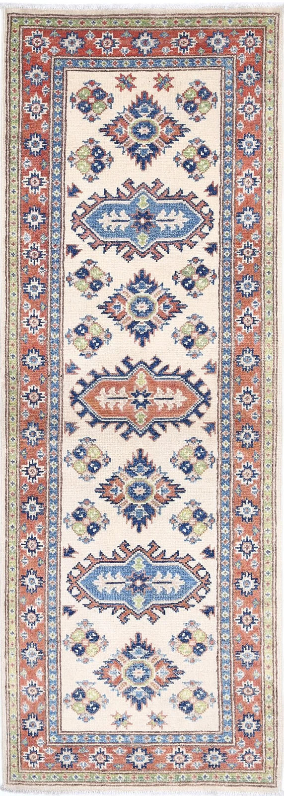 Afghan Kazak Rug 2' 0" x 5' 11" Hand-Knotted | No. AT84665
