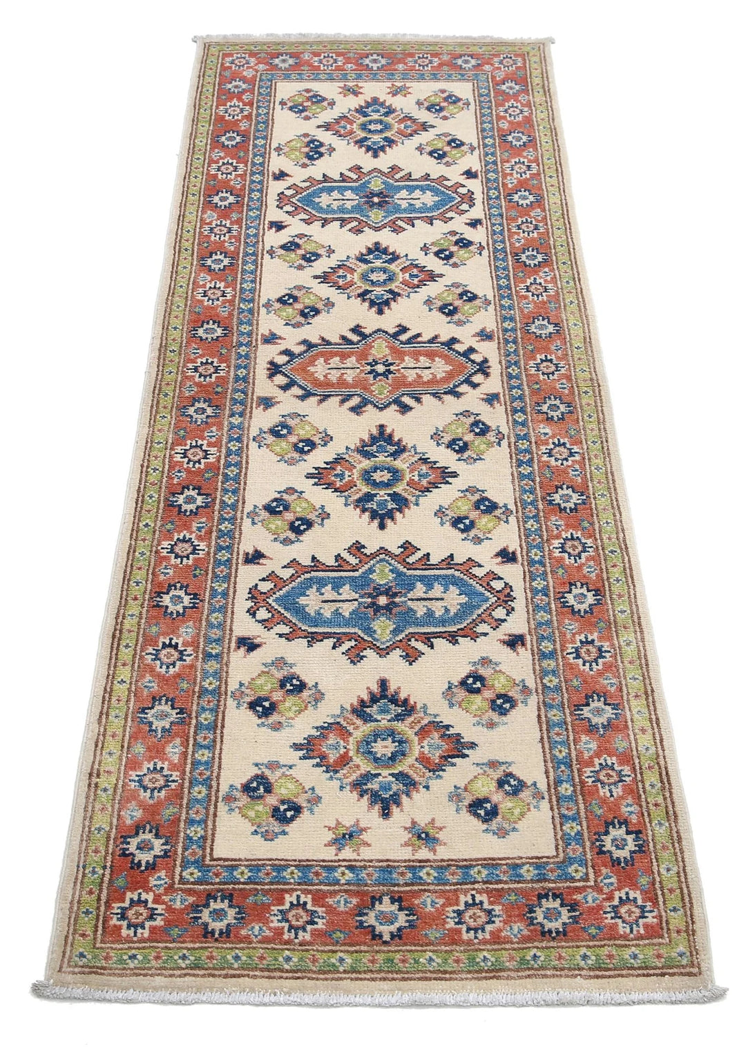 Afghan Kazak Rug 2' 0" x 5' 11" Hand-Knotted | No. AT84665