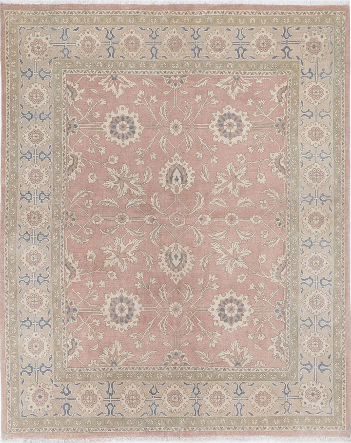 Green Turkish Oushak Rug 6' 10" x 8' 5" Hand-Knotted | No. AT84677