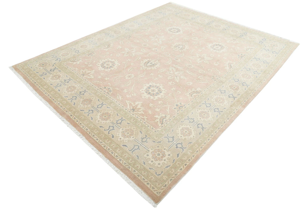 Green Turkish Oushak Rug 6' 10" x 8' 5" Hand-Knotted | No. AT84677