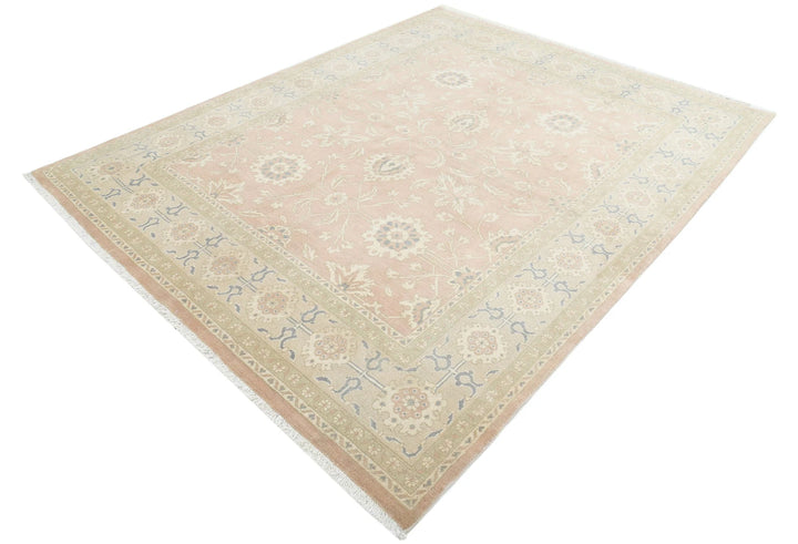 Green Turkish Oushak Rug 6' 10" x 8' 5" Hand-Knotted | No. AT84677