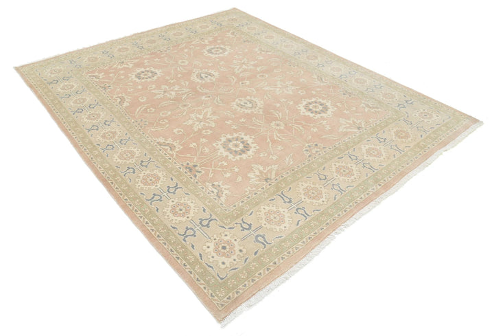 Green Turkish Oushak Rug 6' 10" x 8' 5" Hand-Knotted | No. AT84677