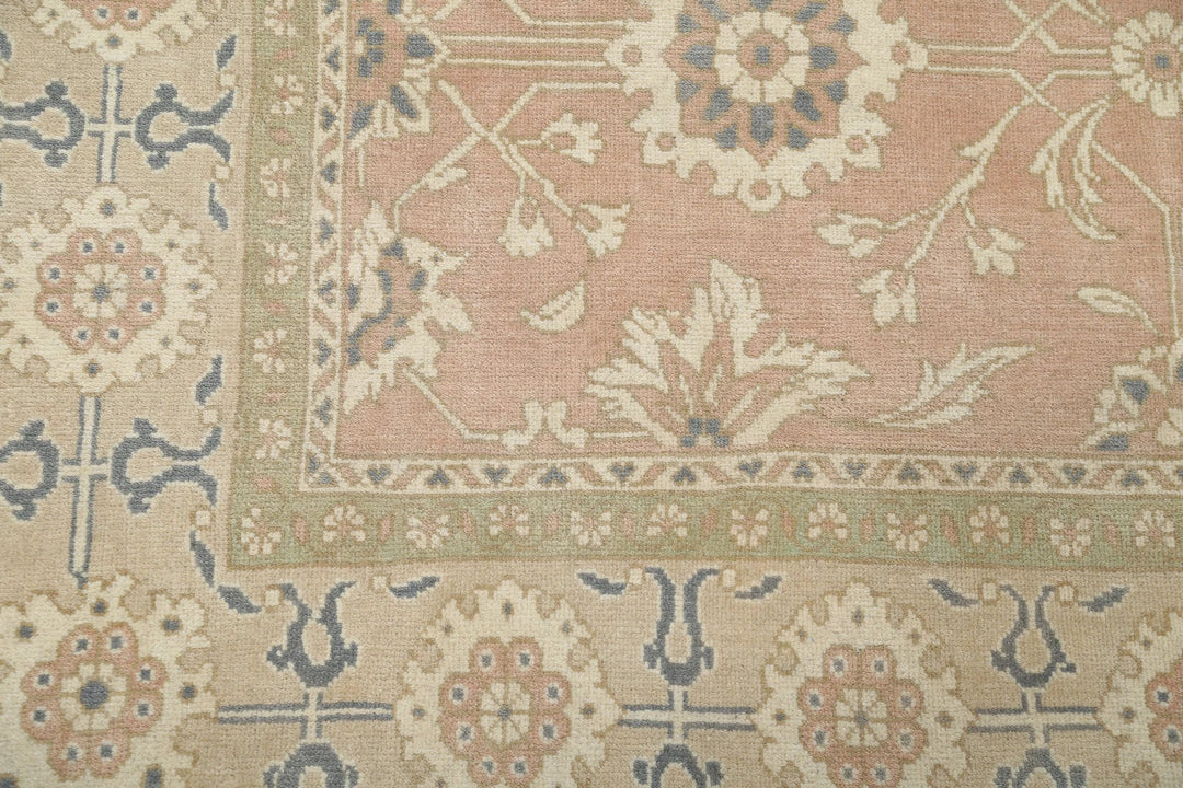 Green Turkish Oushak Rug 6' 10" x 8' 5" Hand-Knotted | No. AT84677