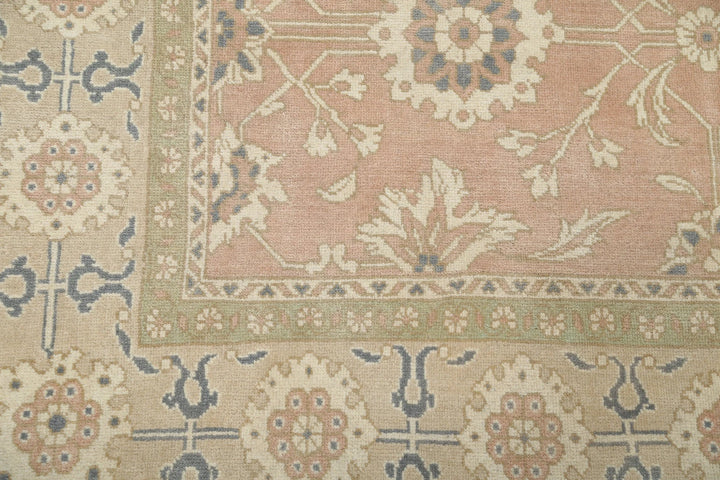 Green Turkish Oushak Rug 6' 10" x 8' 5" Hand-Knotted | No. AT84677