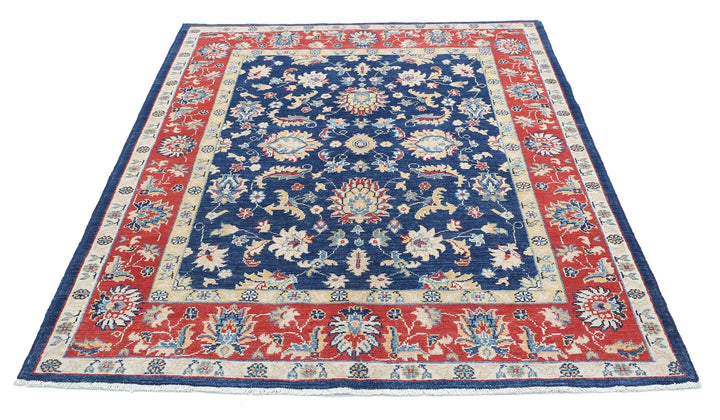 Afghan Ziegler Rug 5' 0" x 6' 4" Hand-Knotted | No. AT84705