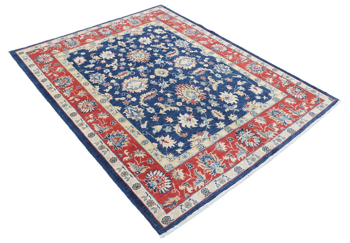 Afghan Ziegler Rug 5' 0" x 6' 4" Hand-Knotted | No. AT84705