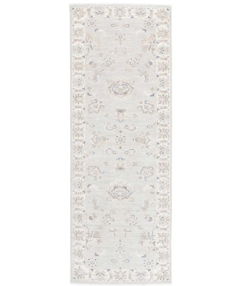 Grey Afghan Serenity Rug 2' 6" x 7' 10" Hand-Knotted | No. AT848066