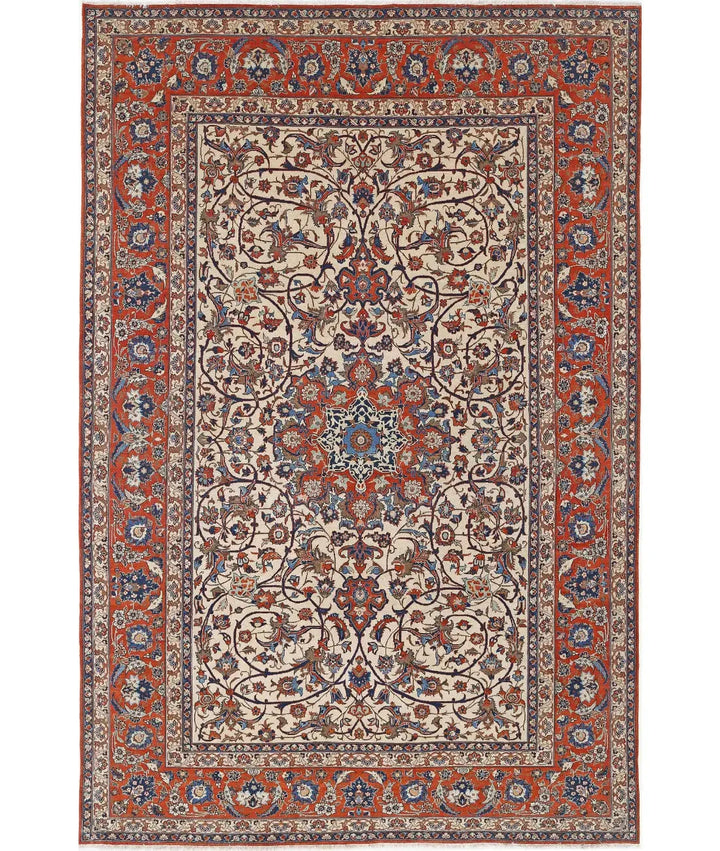 Persian Isfahan Rug 7' 8" x 11' 9" Hand-Knotted | No. AT84827
