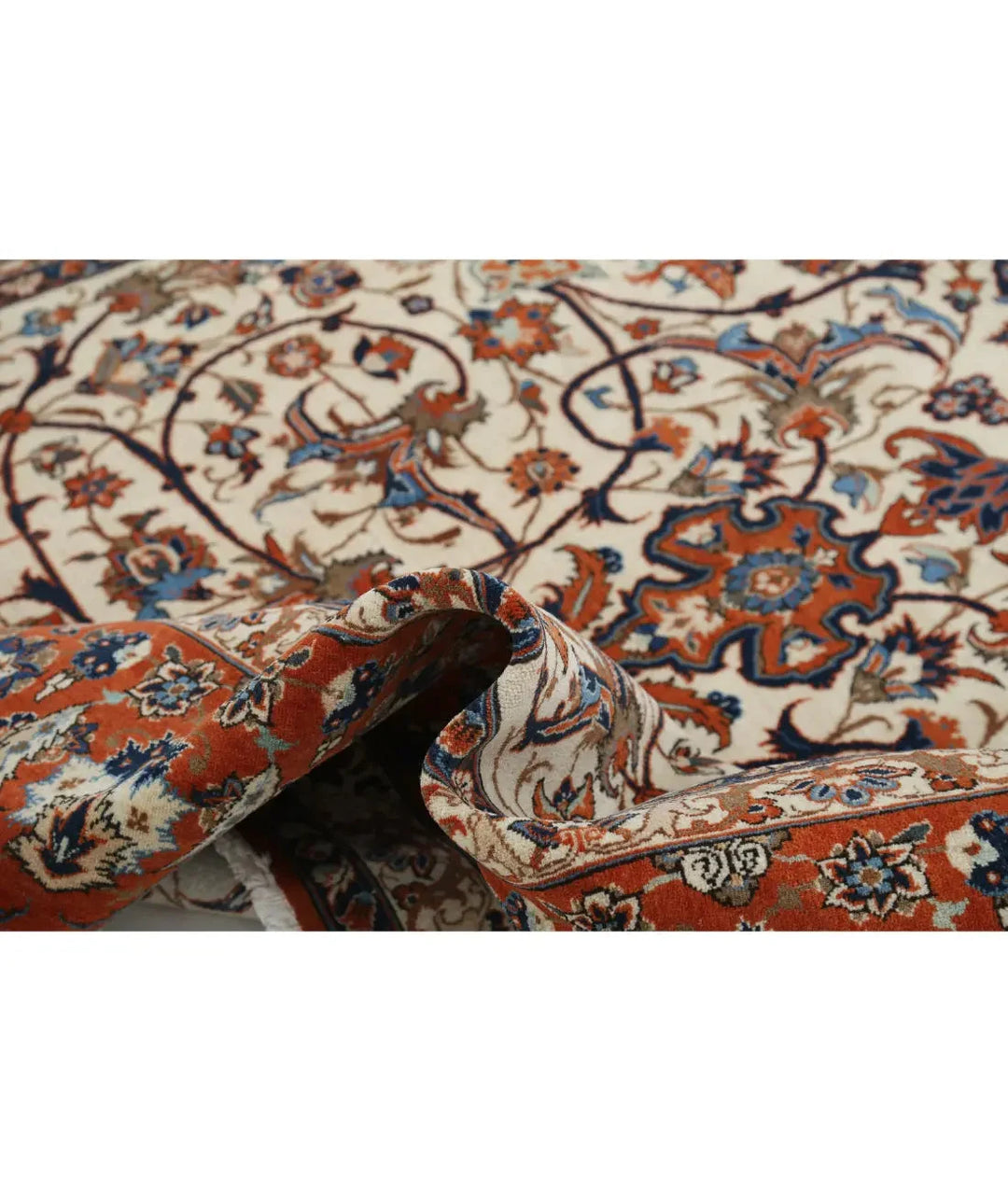 Persian Isfahan Rug 7' 8" x 11' 9" Hand-Knotted | No. AT84827