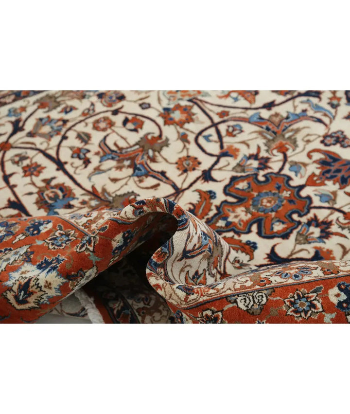 Persian Isfahan Rug 7' 8" x 11' 9" Hand-Knotted | No. AT84827
