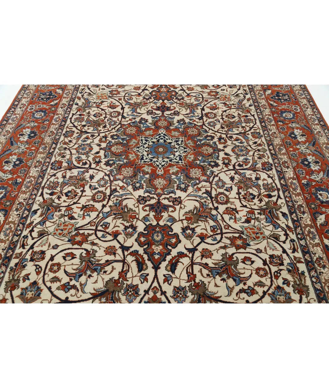 Persian Isfahan Rug 7' 8" x 11' 9" Hand-Knotted | No. AT84827