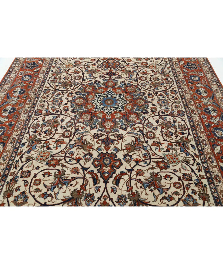 Persian Isfahan Rug 7' 8" x 11' 9" Hand-Knotted | No. AT84827