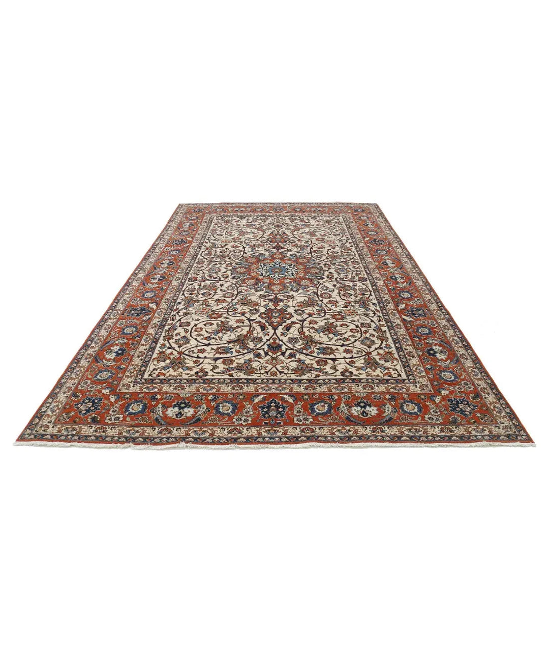 Persian Isfahan Rug 7' 8" x 11' 9" Hand-Knotted | No. AT84827