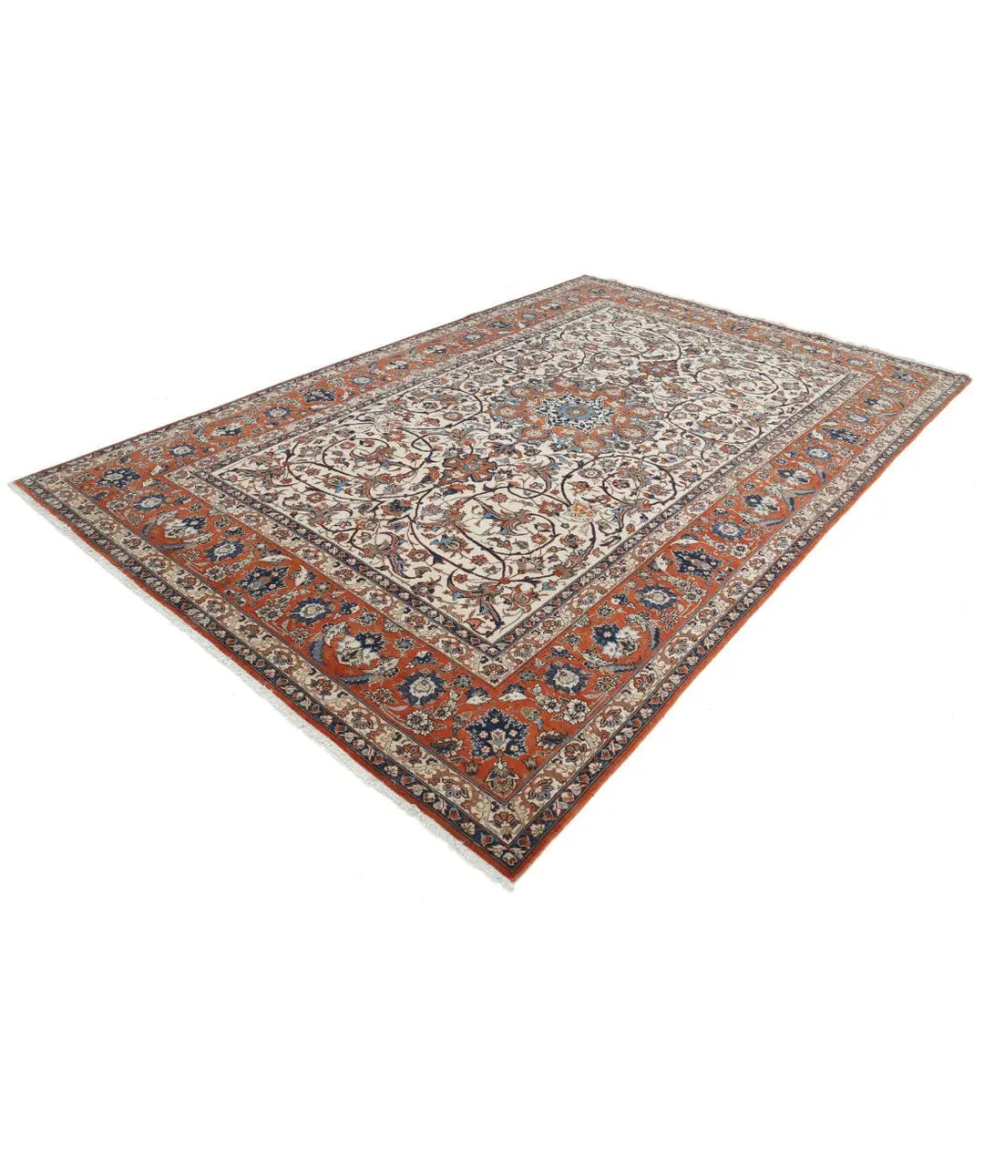 Persian Isfahan Rug 7' 8" x 11' 9" Hand-Knotted | No. AT84827