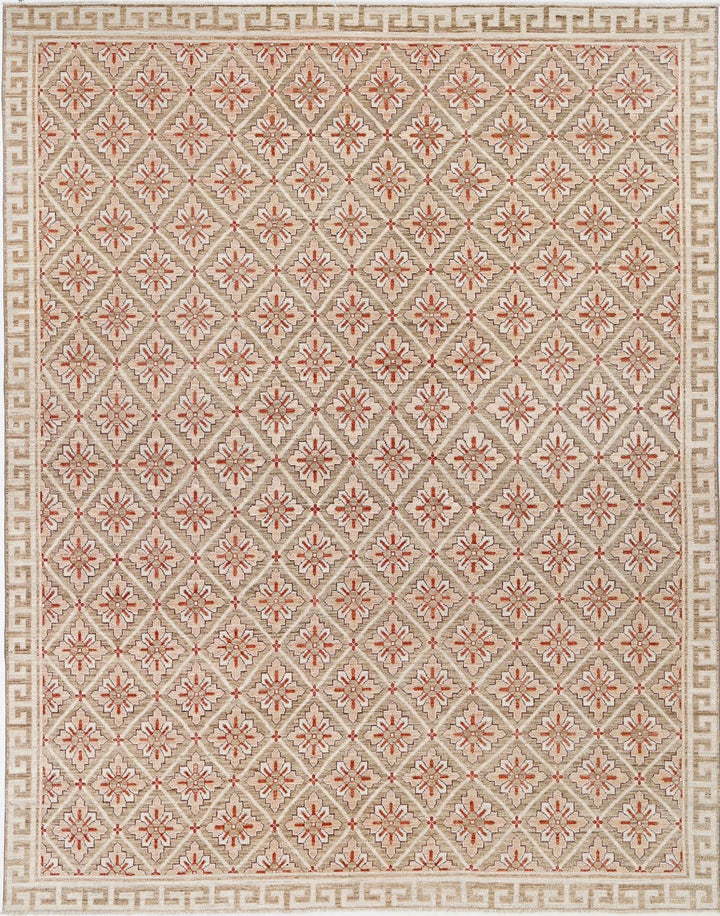 Afghan Khotan Rug 9' 2" x 11' 8" Hand-Knotted | No. AT84845