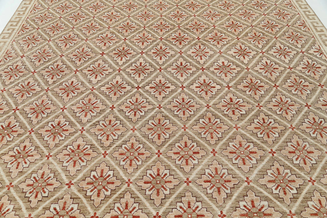 Afghan Khotan Rug 9' 2" x 11' 8" Hand-Knotted | No. AT84845