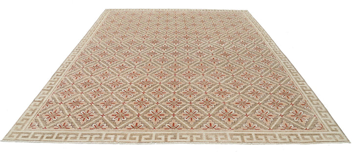 Afghan Khotan Rug 9' 2" x 11' 8" Hand-Knotted | No. AT84845