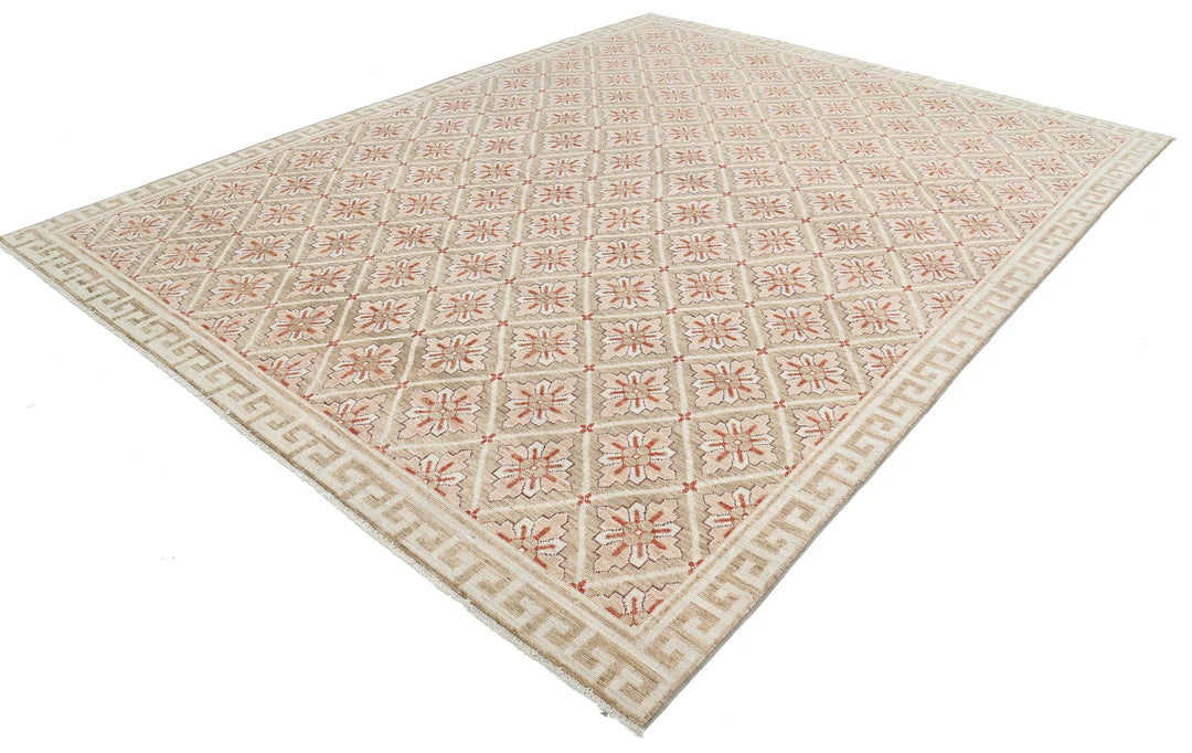 Afghan Khotan Rug 9' 2" x 11' 8" Hand-Knotted | No. AT84845