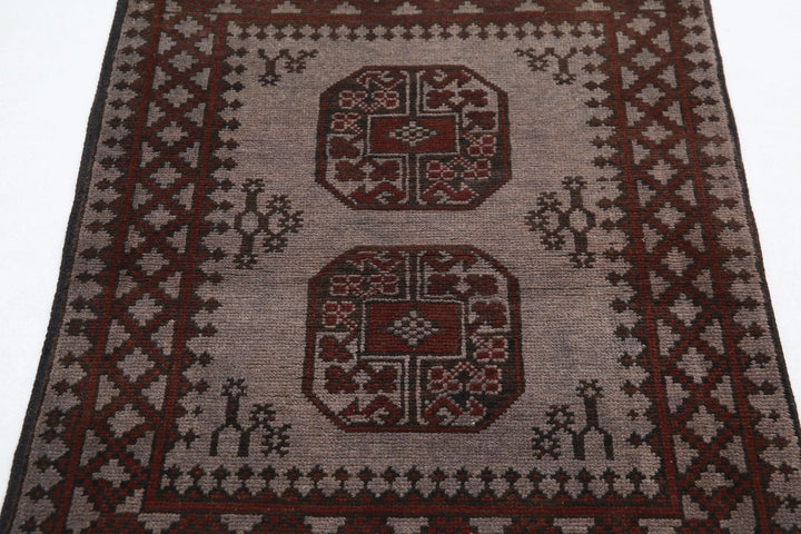 Afghan Revival Rug 2' 7" x 3' 10" Hand-Knotted | No. AT84859