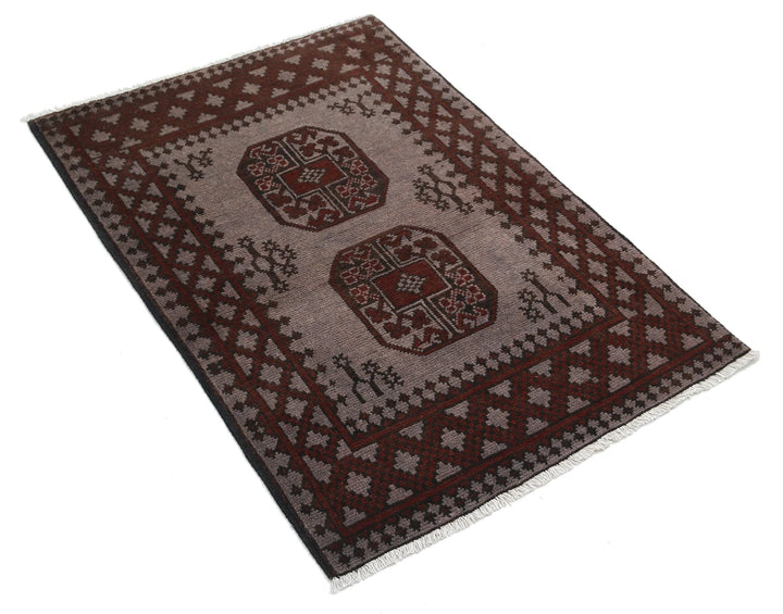 Afghan Revival Rug 2' 7" x 3' 10" Hand-Knotted | No. AT84859