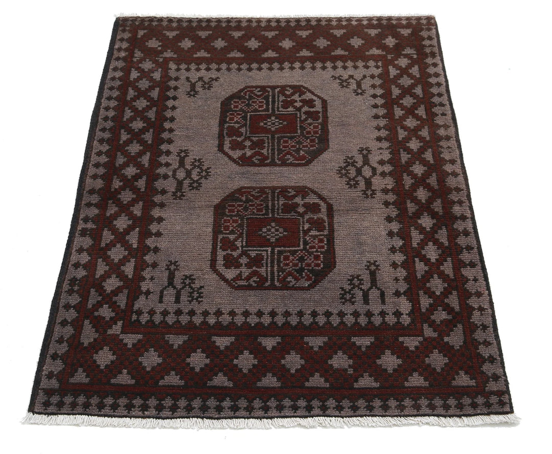 Afghan Revival Rug 2' 7" x 3' 10" Hand-Knotted | No. AT84859