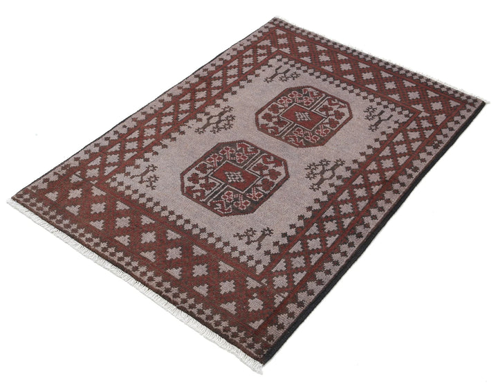 Afghan Revival Rug 2' 7" x 3' 10" Hand-Knotted | No. AT84859