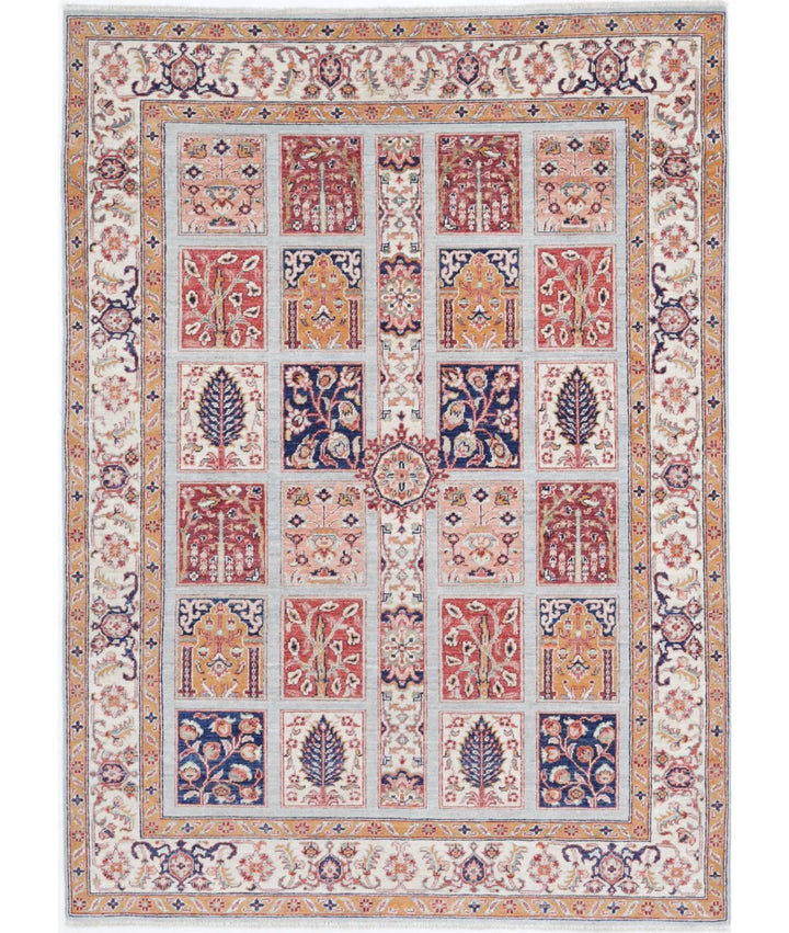Afghan Bakhtiari Rug 4' 9" x 6' 5" Hand-Knotted | No. AT84866