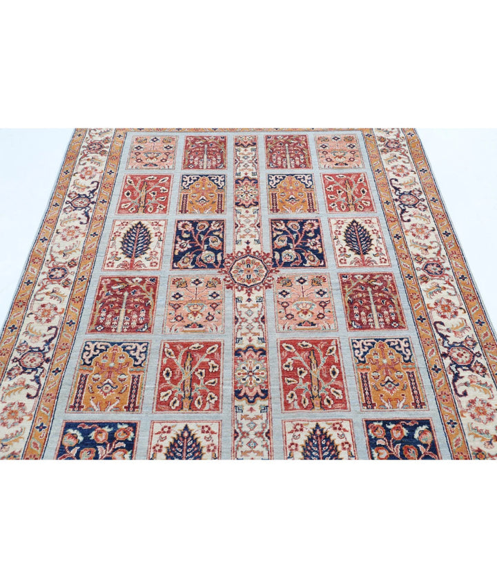 Afghan Bakhtiari Rug 4' 9" x 6' 5" Hand-Knotted | No. AT84866