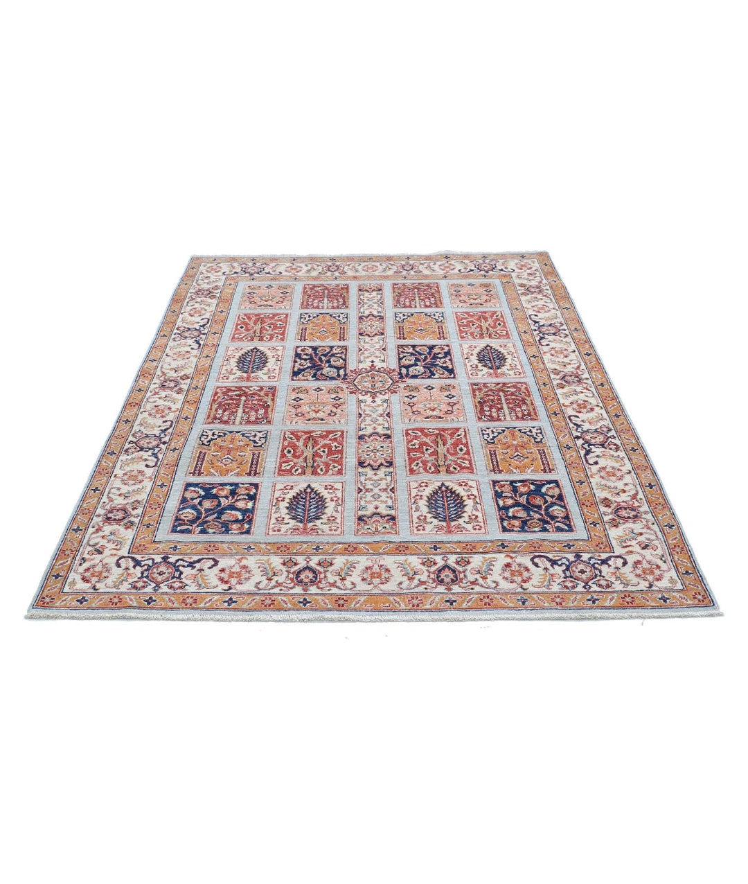 Afghan Bakhtiari Rug 4' 9" x 6' 5" Hand-Knotted | No. AT84866