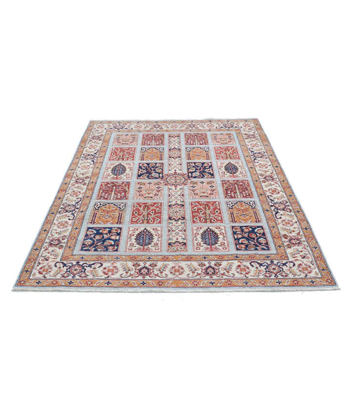 Afghan Bakhtiari Rug 4' 9" x 6' 5" Hand-Knotted | No. AT84866