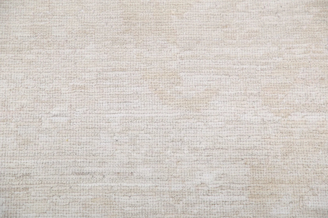 Ivory Afghan Tabriz Rug 5' 11" x 8' 9" Hand-Knotted | No. AT84870