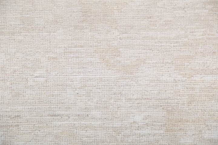 Ivory Afghan Tabriz Rug 5' 11" x 8' 9" Hand-Knotted | No. AT84870