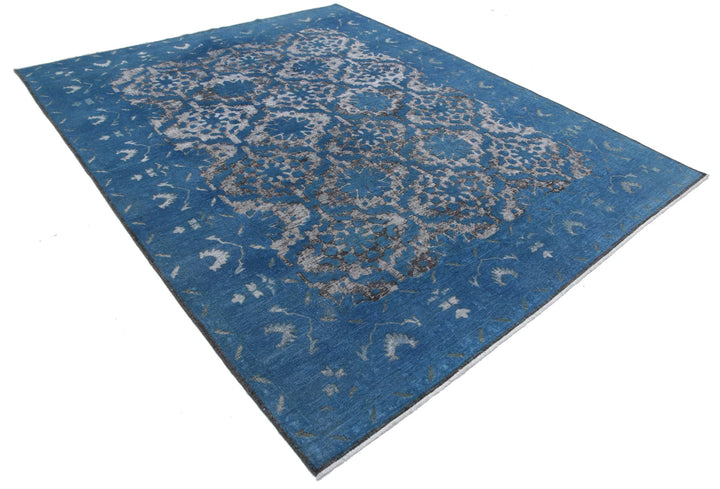 Blue Afghan Oriental Rug 7' 10" x 9' 8" Hand-Knotted | No. AT84939