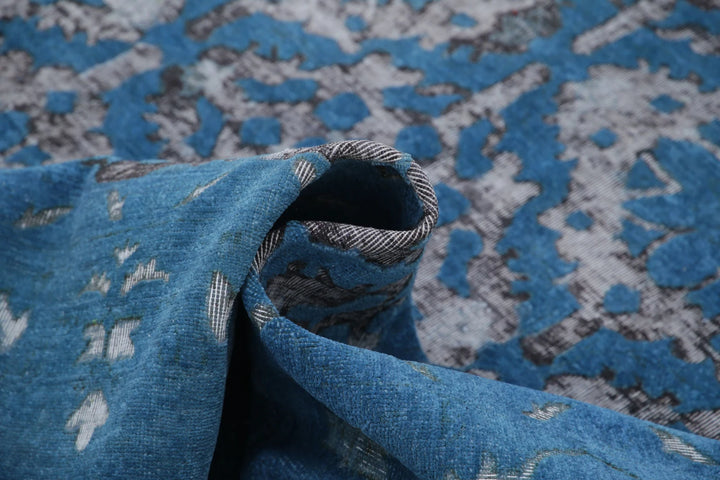 Blue Afghan Oriental Rug 7' 10" x 9' 8" Hand-Knotted | No. AT84939