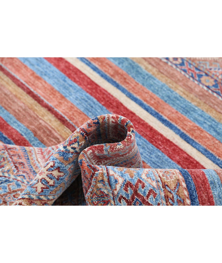 Afghan Khurjeen Rug 6' 8" x 9' 3" Hand-Knotted | No. AT85149