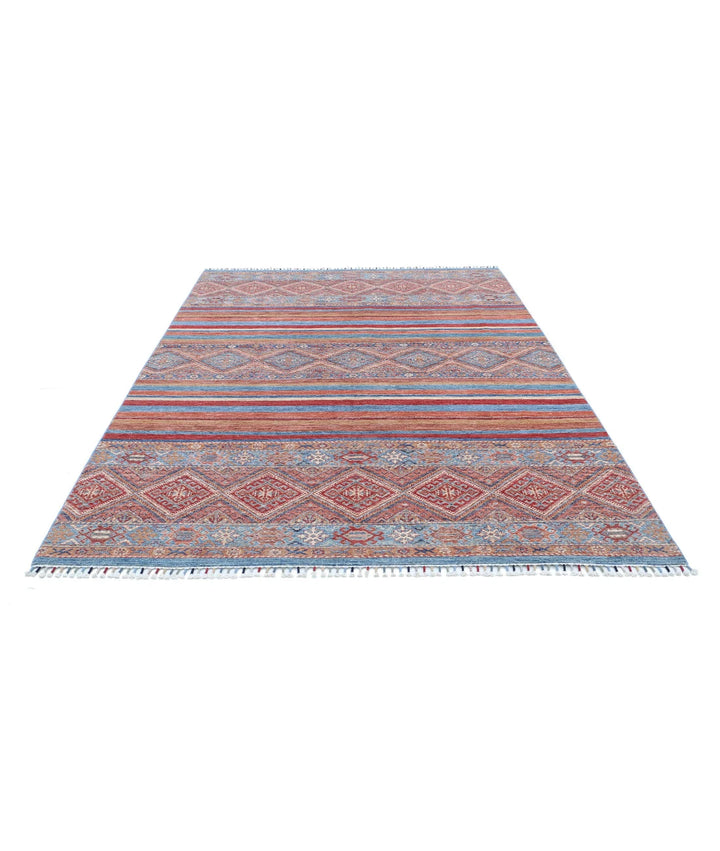 Afghan Khurjeen Rug 6' 8" x 9' 3" Hand-Knotted | No. AT85149
