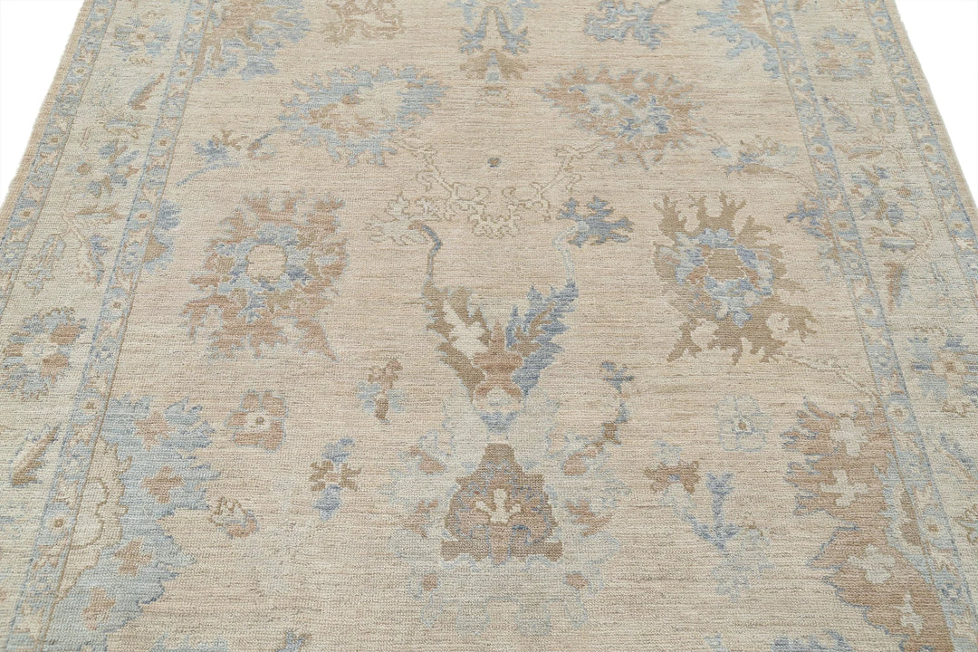 Afghan Oushak Rug 5' 9" x 8' 9" Hand-Knotted | No. AT85229