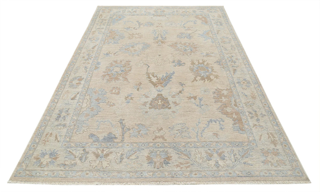 Afghan Oushak Rug 5' 9" x 8' 9" Hand-Knotted | No. AT85229